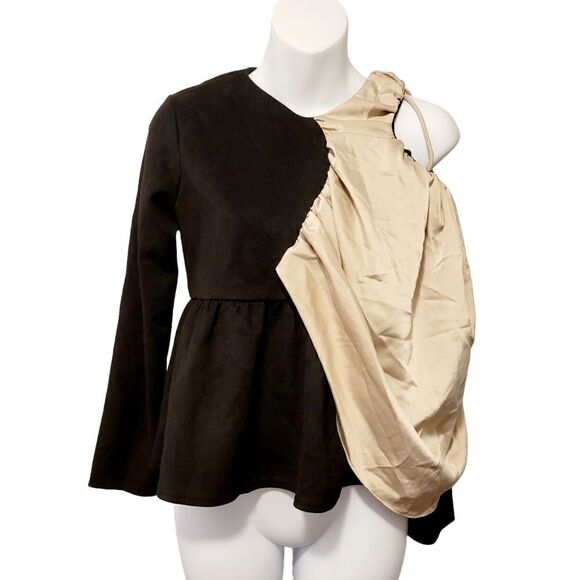 Vintage Tops - 2/$20 Vintage Y2K Top Fashion Black & Gold Top Blouse Size: Small